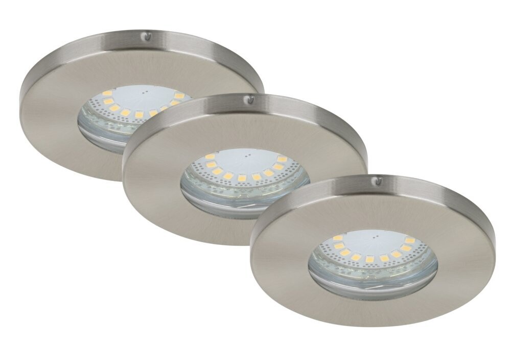 Briloner Einbauleuchte 3er Set LED Nickelmatt GU10 Metall / Glas
