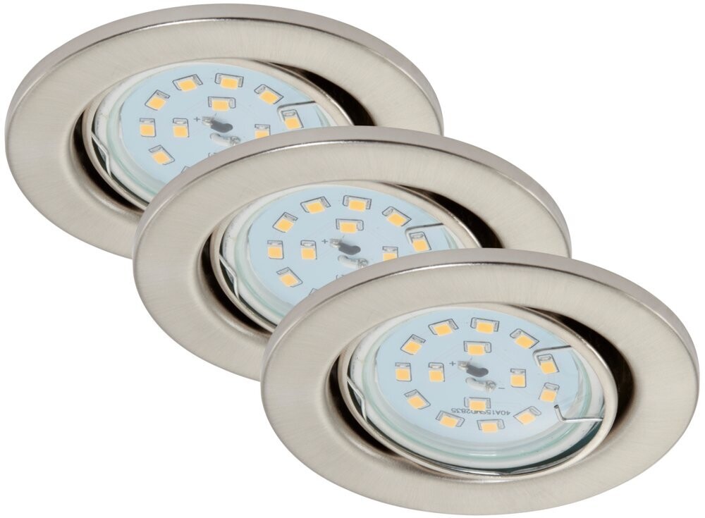 Briloner Einbauleuchten  Fit LED 3er Set Nickelmatt