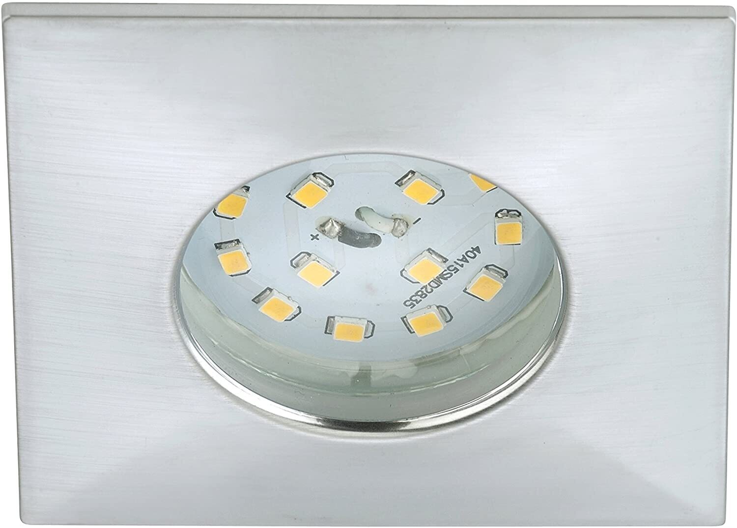 Briloner Badezimmer Einbauleuchte  LED Einbaulampe 5W Starr Eckig IP44 Aluminiumfarbig