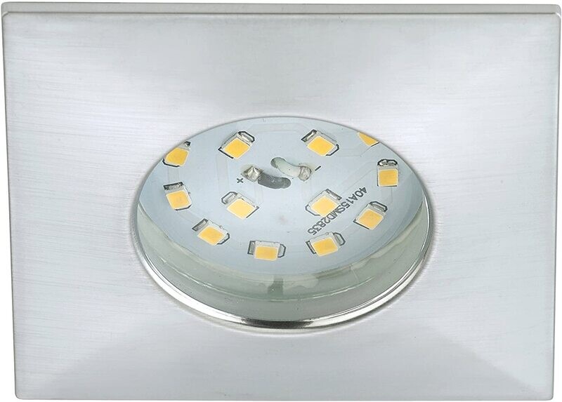 Briloner Badezimmer Einbauleuchte  LED Einbaulampe 5W Starr Eckig IP44 Aluminiumfarbig