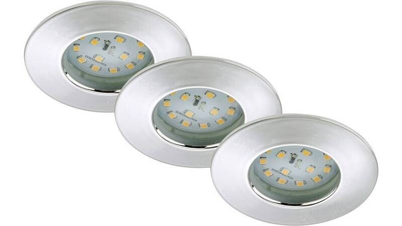 Briloner LED- Bad- Einbauleuchte 3er Set 16.5W Warm- Weiß EEK: LED (A++ - E) Chrom