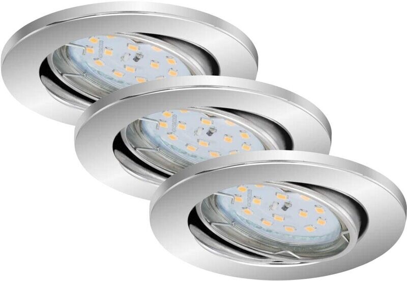Briloner LED- Einbauleuchte 3er Set EEK: LED (A++ - E)  Chrom