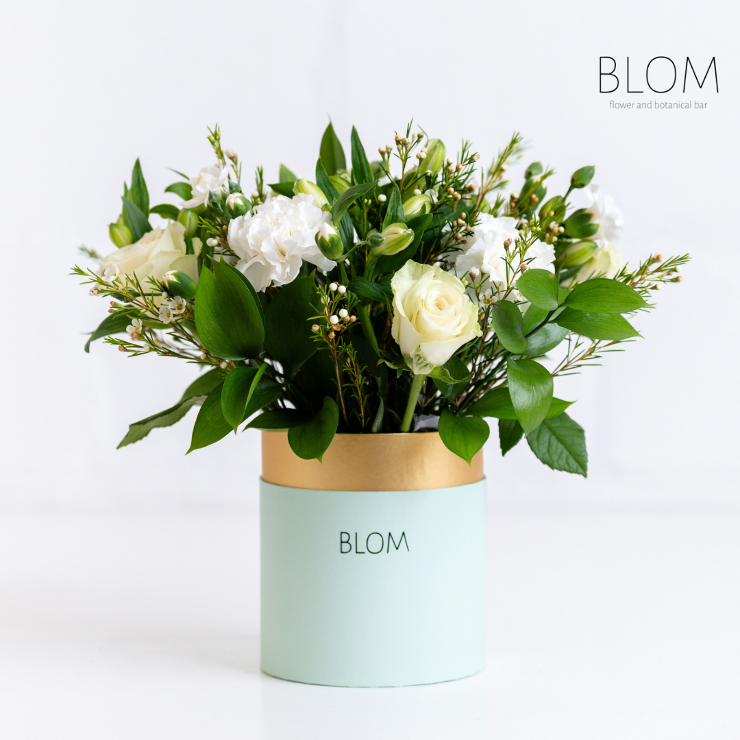 Hatbox White And Green - Small