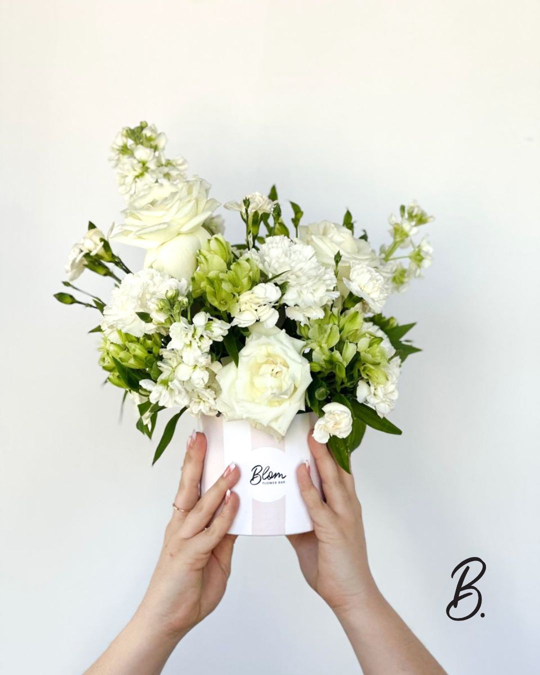 Hatbox White &amp; Green - Small