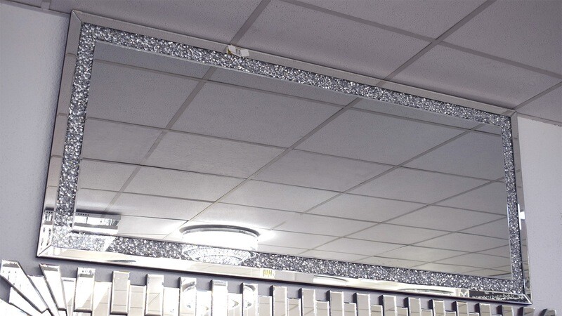 Spiegel Diamant Crushed Ice 180x80 Verspiegelt Luxus Schlafzimmer