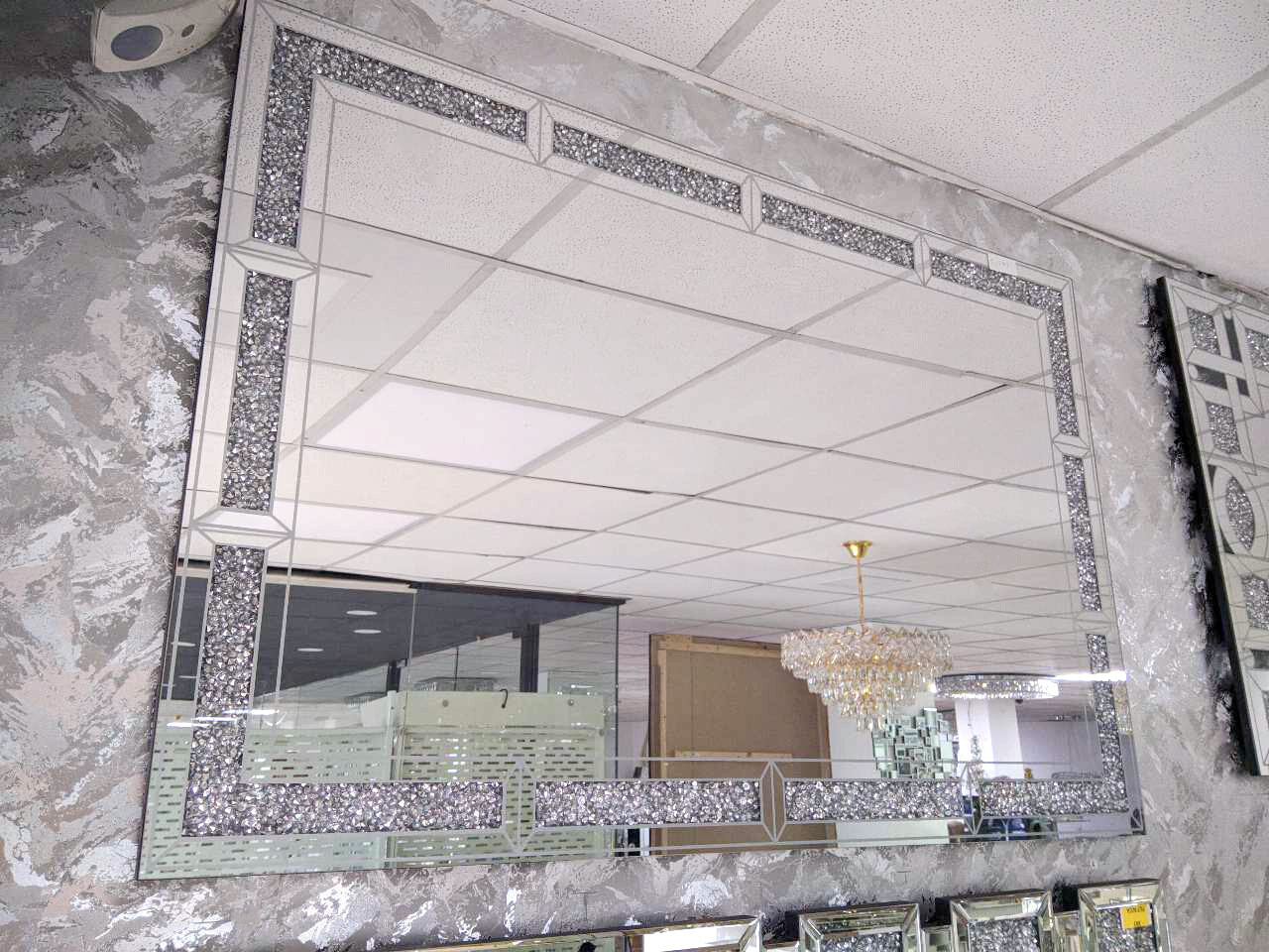 Spiegel Diamant 120 cm Wandspiegel Crushed Ice Schlafzimmer