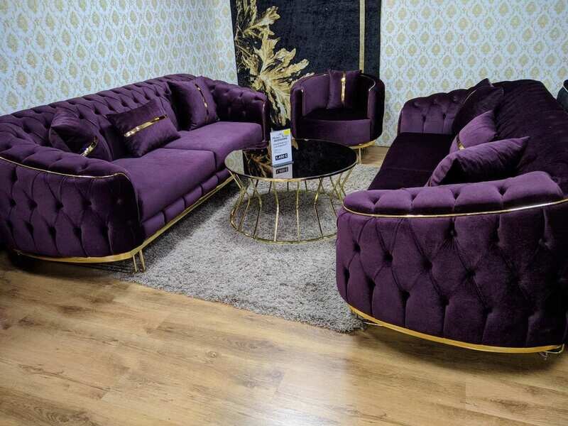 Chesterfield Sofa 3-3-1 &quot;Los Angeles&quot; Farbauswahl Garnitur Couch