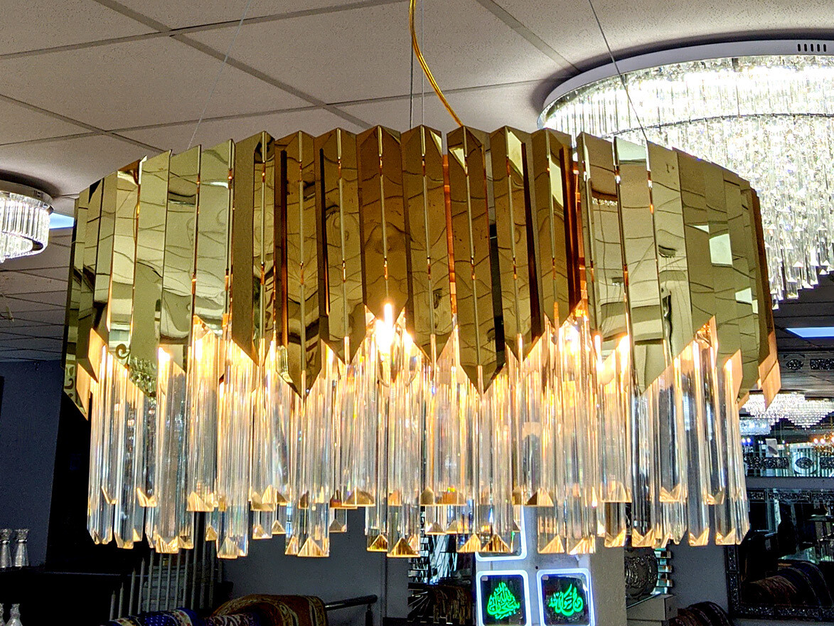 Deckenlampe Gold 60 cm Rund Design Lampe Licht