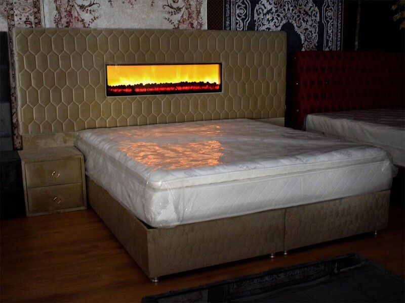 Bett Kamin &quot;Casablanca 2&quot; Grau Beige Farbauswahl