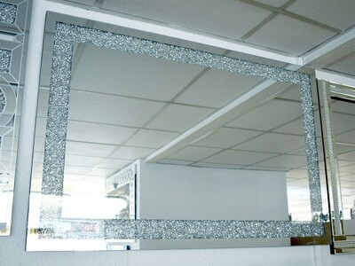 Wandspiegel Diamant 120x80 cm Silber Schlafzimmer Dekoration