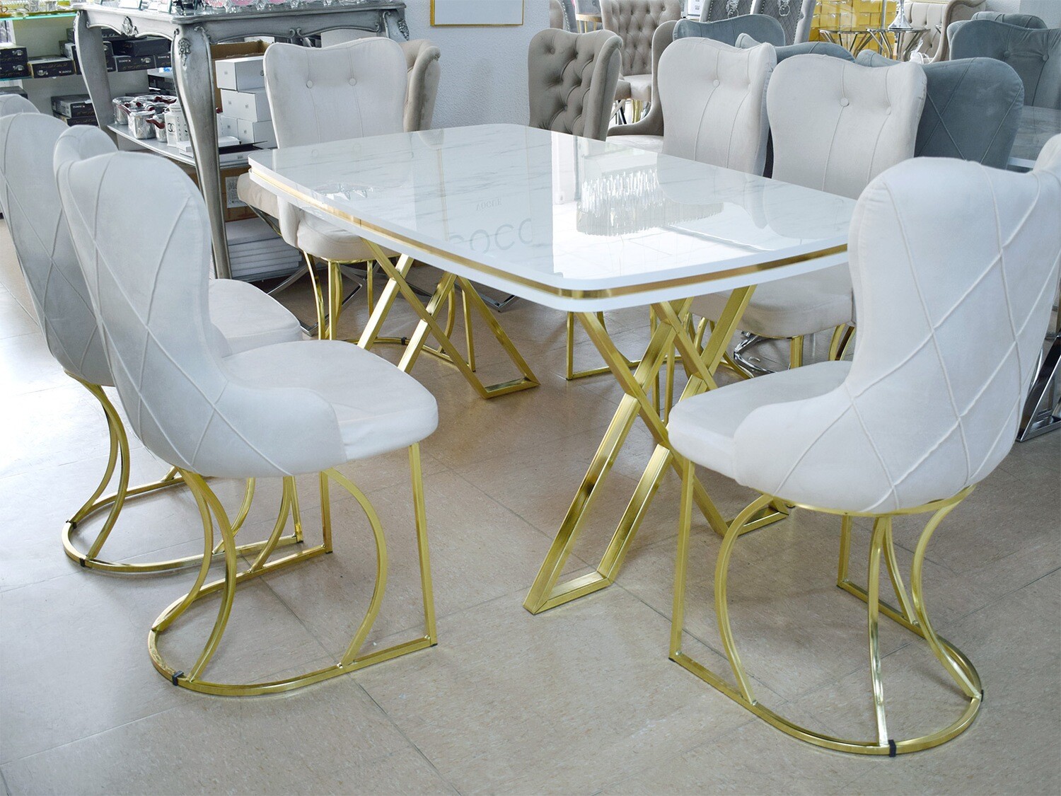 Erstaunlich Esstisch Stuehle Weiss Gold Bildernie3479