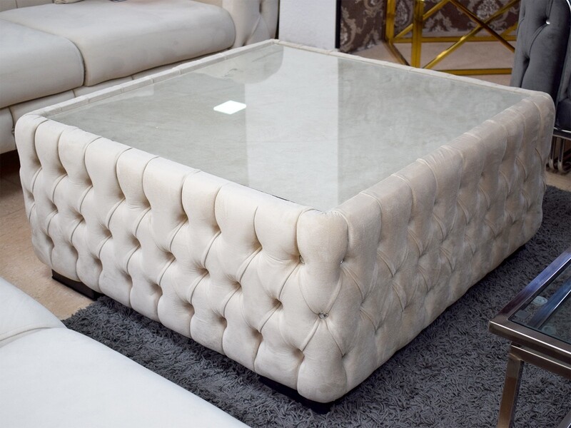 Chesterfield Couchtisch 100 cm Farbauswahl Glas Diana Chesterfield Couchtisch 100 cm Farbauswahl Glas Diana