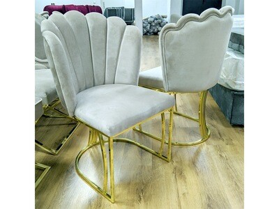2 x Design Stuhl "Venus" Beige Gold Esszimmer Küche Stühle