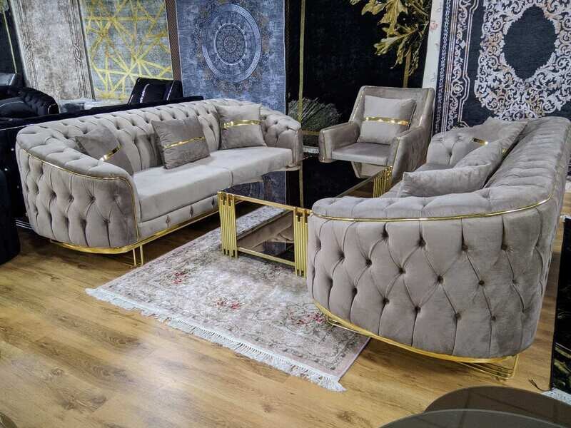 Chesterfield Sofa 3-3-1 &quot;Los Angeles 2&quot; Farbauswahl Garnitur Couch