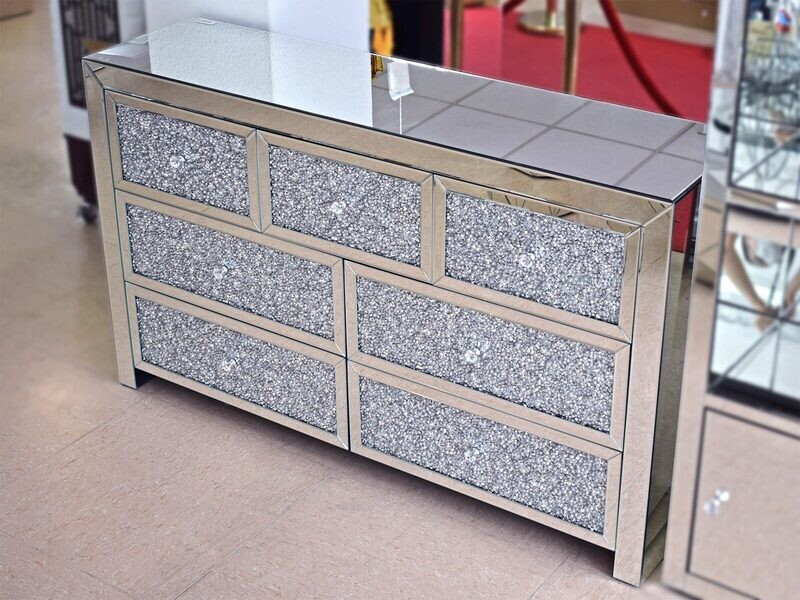 XL Spiegel Kommode &quot;Juno&quot; 150 cm Diamant Schubladen Schrank
