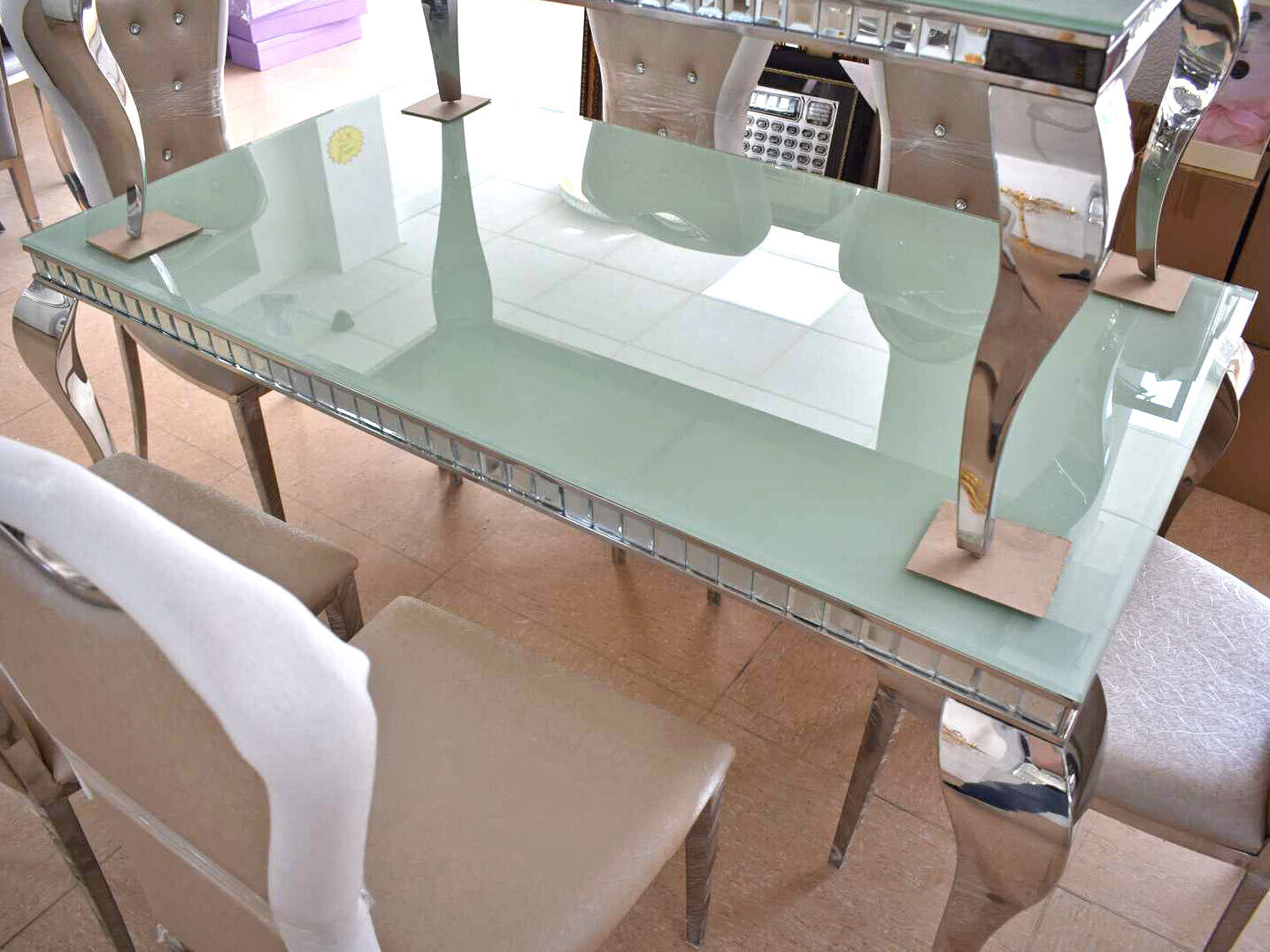 Esstisch 160 cm "Murano" Farbauswahl Glasplatte Esszimmer Küche