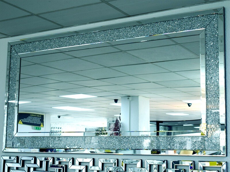 Diamant-Spiegel &quot;Elrond&quot; 200x100 Crushed Ice Verspiegelt Schlafzimmer