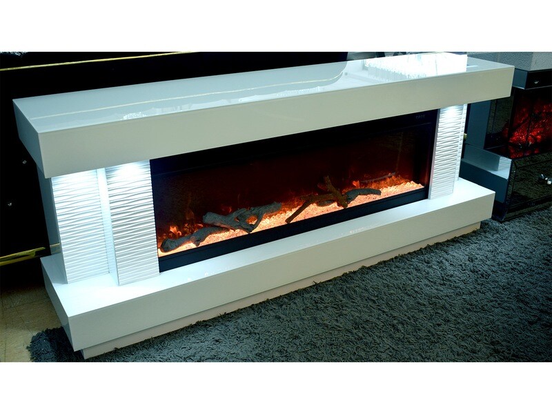 Lowboard Spiegel Kamin &quot;Dana&quot; 180 cm 200 cm Farbauswahl Heizfunktion LED