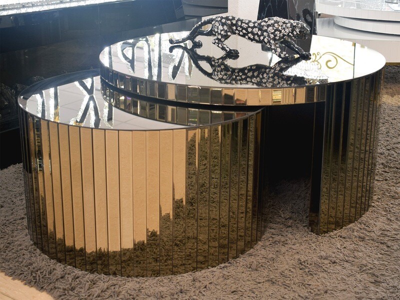 2er-Set Spiegel Couchtisch &quot;Marta&quot; Bronze Wohnzimmer