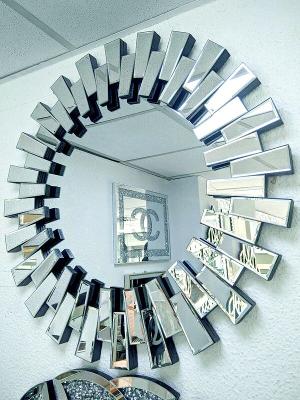 Wandspiegel &quot;Centauri&quot; Rund Silber 80 cm Schlafzimmer