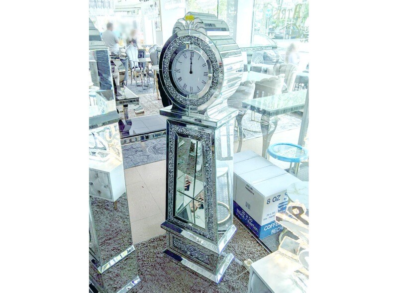 Spiegel Standuhr &quot;Iris&quot; Diamant Dekoration Luxus