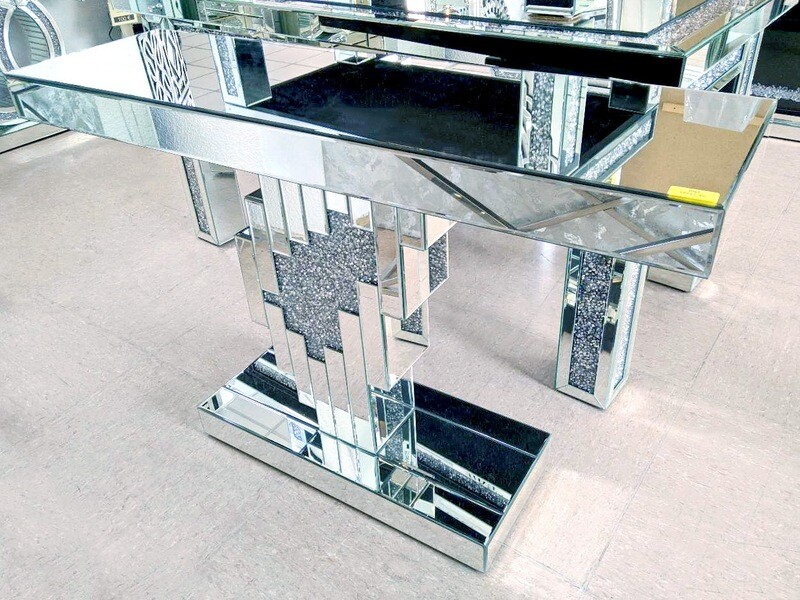 Spiegel Wandkonsole &quot;Prisma&quot; 120 cm Diamant-Design Kommode
