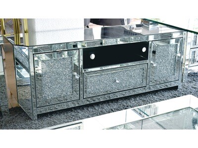 Spiegel TV-Lowboard "Stolz" 150cm Silber Diamant-Design