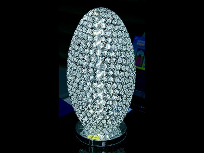 XL LED Tischlampe &quot;Berg&quot; Kristall-Design Deko Leuchte