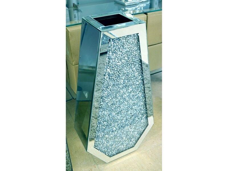 Deko Vase &quot;Edel&quot; Silber Verspiegelt Diamant-Design Trockenblumen