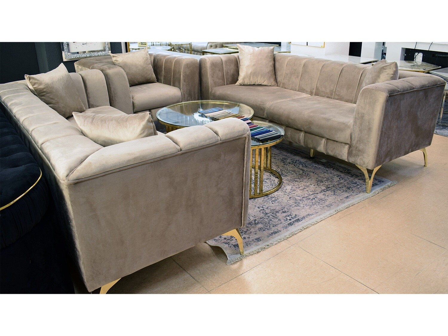 Design Sofa 3-3-1 "Maslum" Farbauswahl Couch Wohnzimmer