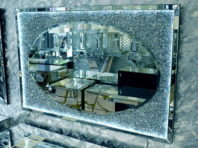 LED Spiegel "Blink" Silber Diamant-Verzierung Schlafzimmer