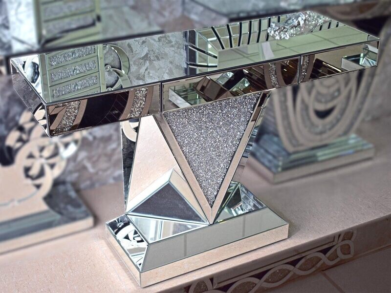Spiegel Schmink Wandkonsole &quot;Fancy&quot; Schublade Diamant Kommode