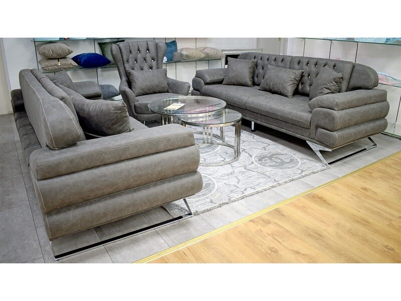 XL Chesterfield Schlafsofa &quot;Leo&quot; Farbauswahl Leder-Optik Garnitur