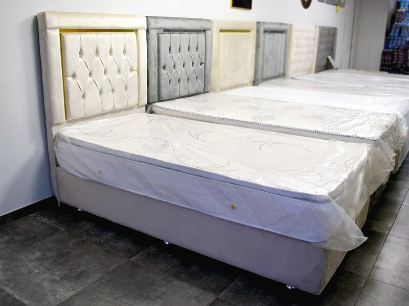 Design Einzelbett &quot;Sanft&quot; 200 cm Farbauswahl + Matratze &amp; Stauraum