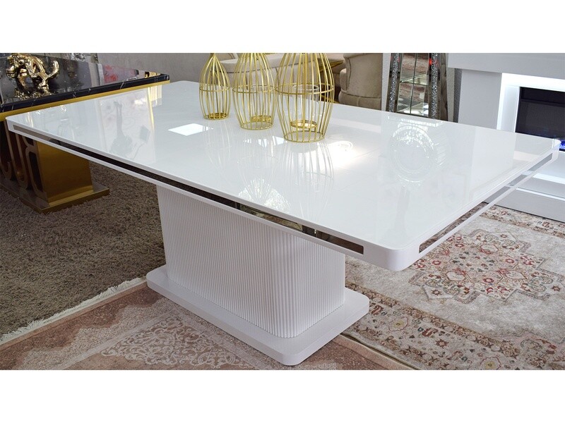 XL Design Esstisch &quot;Toni&quot; 200 cm Weiss Silber Küche Esszimmer