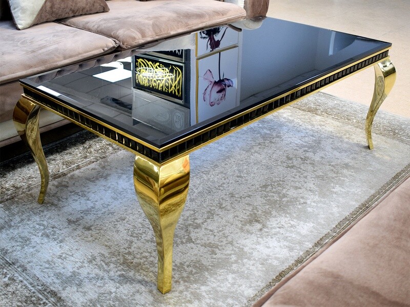 Couchtisch 130 cm &quot;Murano&quot; Farbauswahl Glasplatte Metallfüße Chrom Wohnzimmer
