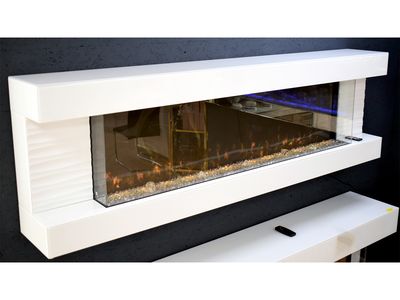 LED Deko-Hängekamin &quot;Hana&quot; 180 cm Spiegel Weiss Farbwechsel