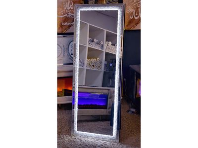 LED Standspiegel &quot;Galerie&quot; 60x160 Silber Crushed Diamant Deko