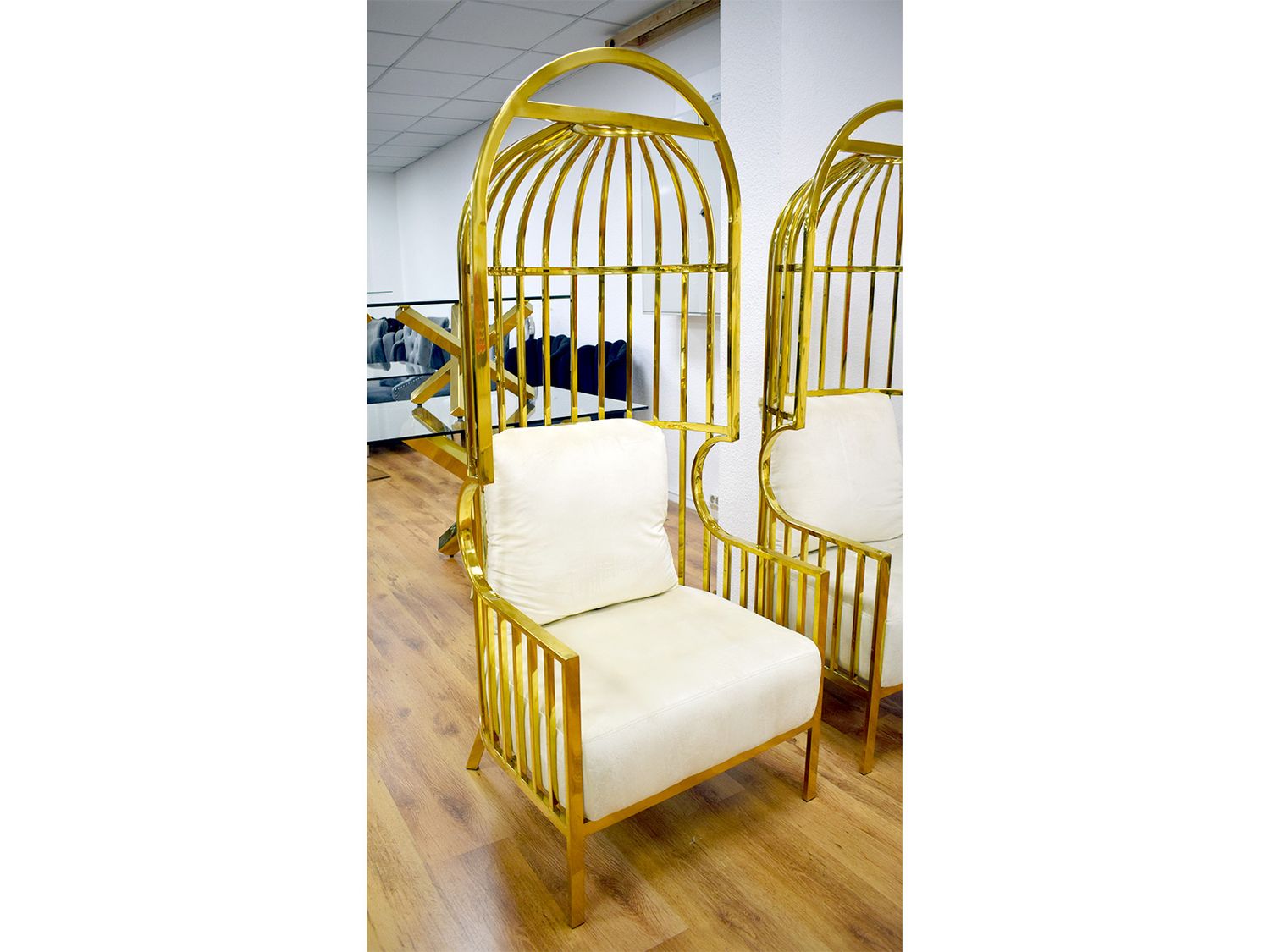 Thron Sessel &quot;Casa&quot; Gold Metall Design Luxus Deko Stuhl