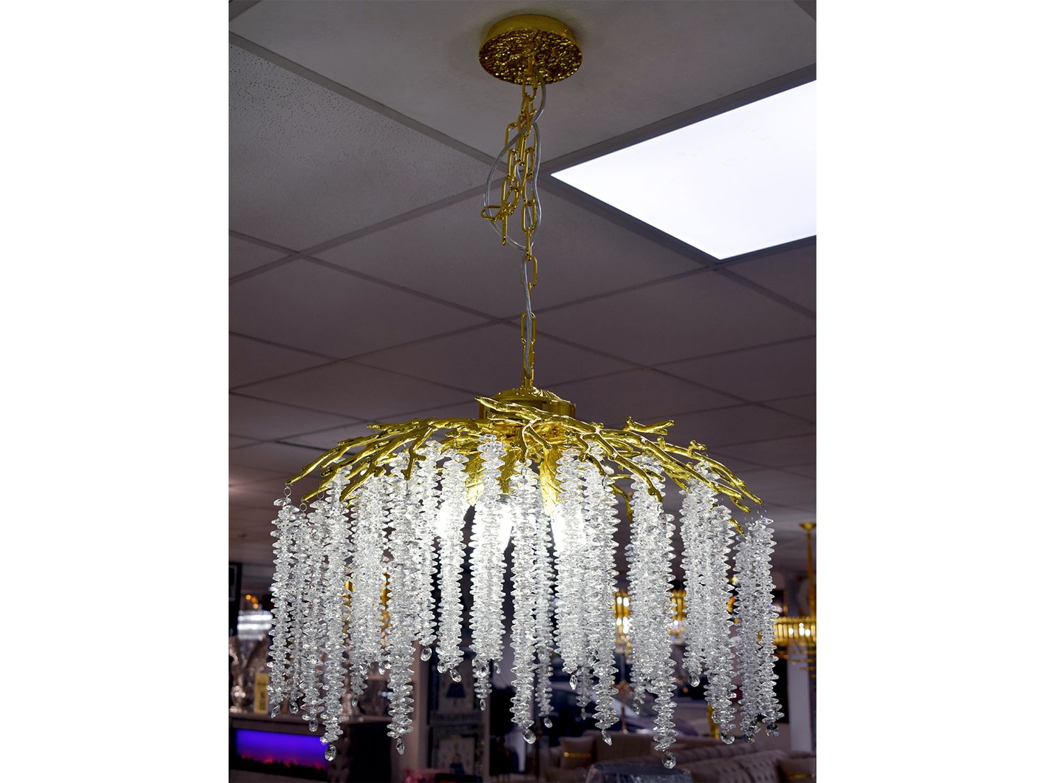 Deckenlampe 60 cm 5xE14 Gold &quot;Leni&quot; Licht Beleuchtung