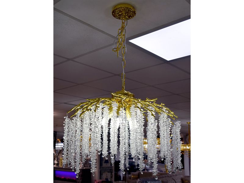 Deckenlampe 60 cm 5xE14 Gold &quot;Leni&quot; Licht Beleuchtung