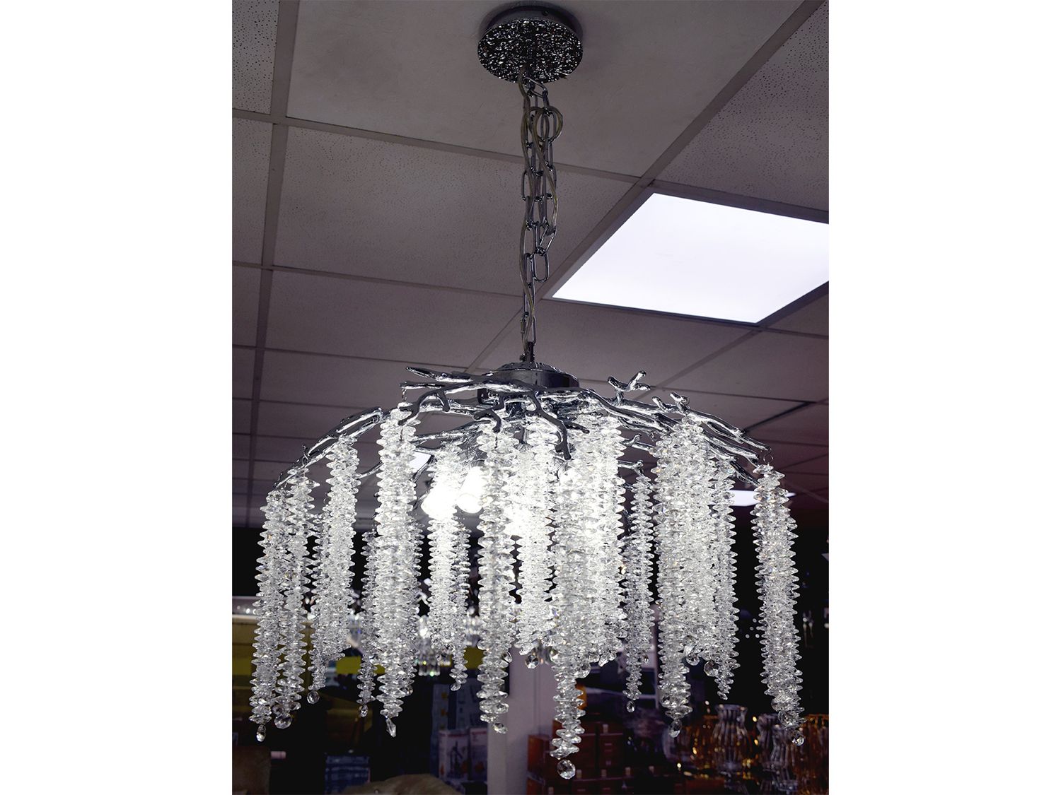Deckenlampe 60 cm 5xE14 Silber &quot;Leni&quot; Licht Beleuchtung