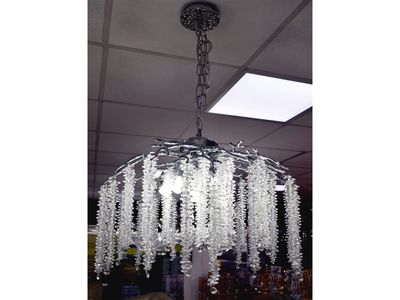 Deckenlampe 60 cm 5xE14 Silber &quot;Leni&quot; Licht Beleuchtung