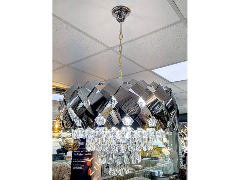 Deckenlampe 60 cm Silber &quot;Mark&quot; Licht Deckenleuchte Beleuchtung