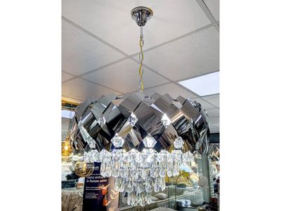 Deckenlampe 60 cm Silber &quot;Mark&quot; Licht Deckenleuchte Beleuchtung