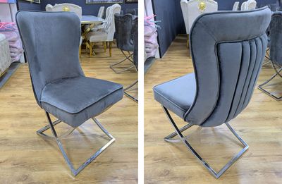 Design Esszimmer Stuhl &quot;Mira&quot; Grau Silber Esszimmer Küche