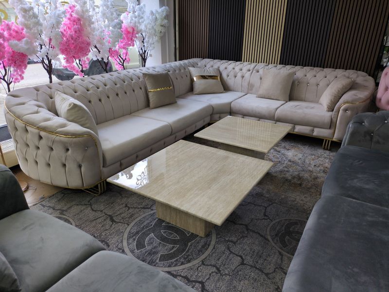 Chesterfield Ecksofa &quot;Los Angeles&quot; L-Form Farbauswahl Couch