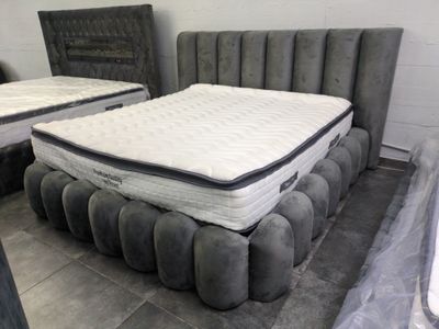 Design Bett &quot;Bubble&quot; Grau Bettkasten Stauraum Schlafzimmer