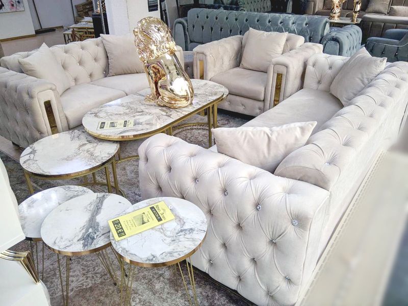 Chesterfield 3-2-1 &quot;Tom&quot; Farbauswahl Sofagarnitur Wohnzimmer Couch Sessel