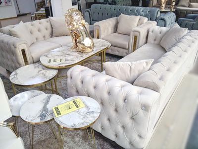 Chesterfield 3-2-1 &quot;Tom&quot; Farbauswahl Sofagarnitur Wohnzimmer Couch Sessel
